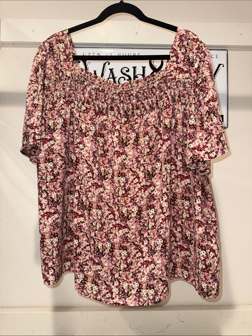 Hayden Pink Floral Smocked Off-Shoulder Blouse